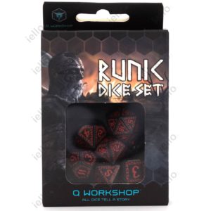 Set de 7 dés Q-Workshop Runic : Black &amp; Red