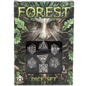 Set de 7 dés Q-Workshop Forest : White/Black