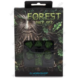 Set de 7 Dés Q-Workshop Forest : Green/Black