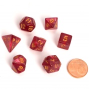 Set de 7 dés mini Fairy Dice : Marbled Red