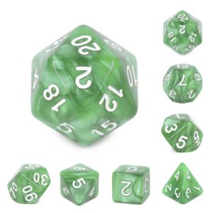 Set 7D Pearl Dice : Pale Green