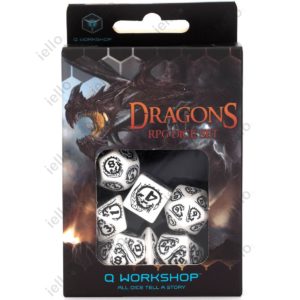 Set de 7 dés Q-Workshop Dragons : White/Black