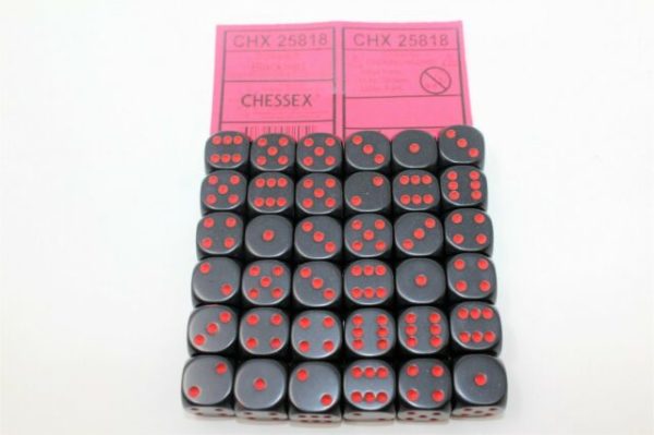 set de 36 des 6 chessex opaque black w red 3 jeux Toulon L Ataniere.jpg | Jeux Toulon L'Atanière