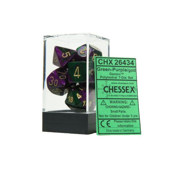 set de 7 des chessex gemini green purple w gold 3 jeux Toulon L Ataniere.jpg | Jeux Toulon L'Atanière