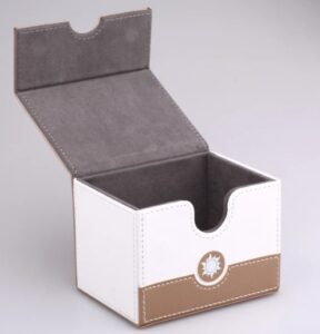 Deck Box Horizontale Cuir : Soleil (Or &amp; Blanc)