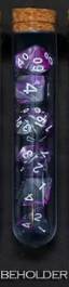 set de 7 des en tube transparent gris et violet ecriture blanche 1 jeux Toulon L Ataniere.jpg | Jeux Toulon L'Atanière